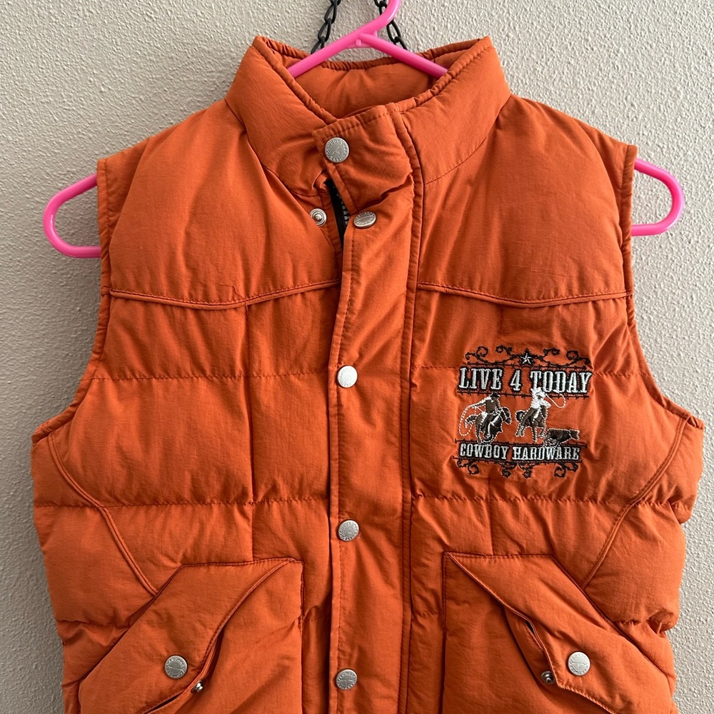Cowboy Hardware Kids Orange Puffer Vest